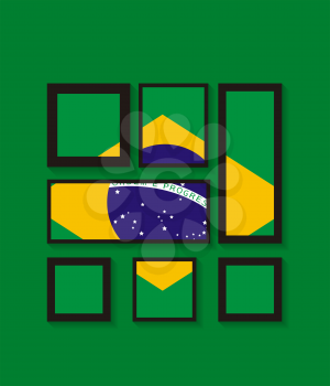 Abstract patterns of color flag of Brazil. Vector Illustration. EPS10