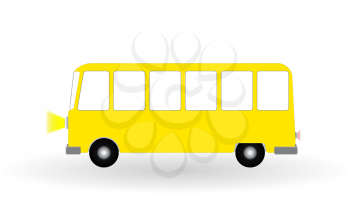 Cartoon cheerful minibus Isolated on White Background. Vector Illustration. EPS10
