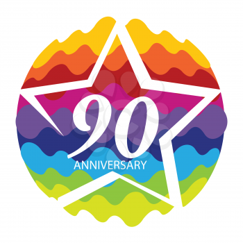 Template Logo 90. Anniversary Vector Illustration EPS10