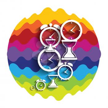 Modern Flat Time Management Rainbow Color Icon for Mobile Applications and Web EPS10
