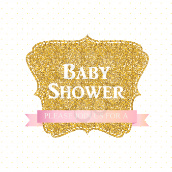 Baby Shower Invitation On White Background Vector Illustration EPS10