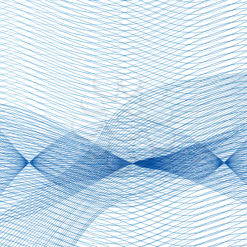 Abstract Blue Wave Set on Transparent Background. Vector Illustration. EPS10