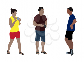Colorfull Silhouettes of People Vector Illustration. EPS10