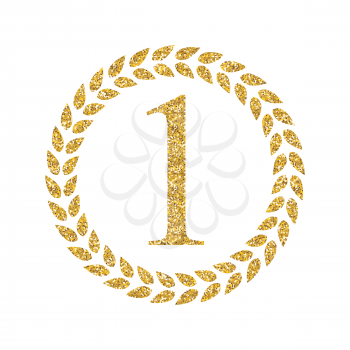 Art Golden Medal Icon Sign First Place. Vector Illustration EPS10
