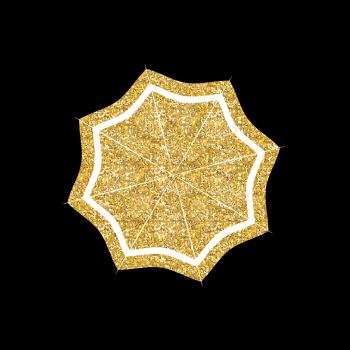 Beach Umbrella Icon on Black Vector Illustration EPS10
