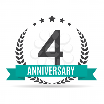 Template 4 Years Anniversary Vector Illustration EPS10