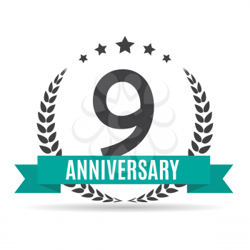 Template 9 Years Anniversary Vector Illustration EPS10