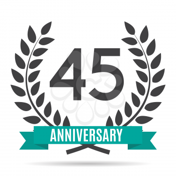 Template 45 Years Anniversary Vector Illustration EPS10