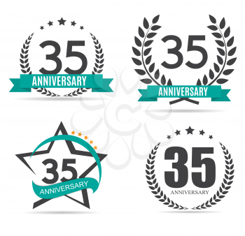 Template Logo 35 Years Anniversary Vector Illustration EPS10