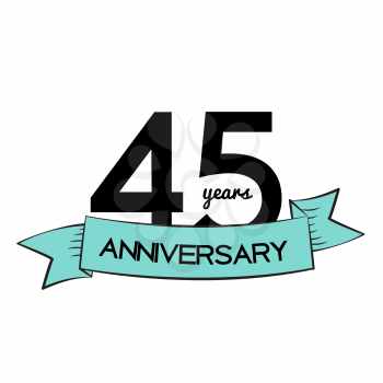 Template Logo 45 Years Anniversary Vector Illustration EPS10