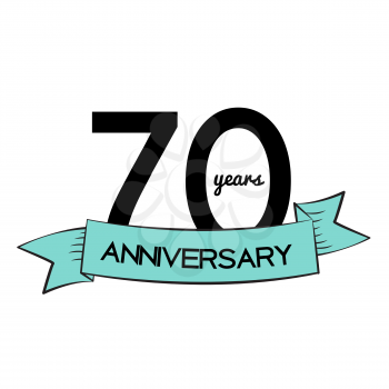 Template Logo 70 Years Anniversary Vector Illustration EPS10