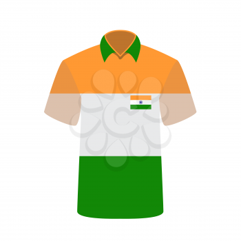 T-shirt with Indian Flag Background. Vector Illustration. EPS10