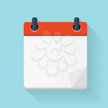 Calendar Flat Daily Icon Template. Vector Illustration Emblem. Element of Design for Decoration Office Documents and Applications. Logo of Day, Date, Time, Month and Holiday. EPS10