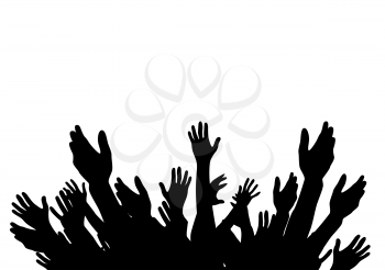 Hands Raised Up -  Symbol of Freedom the Choice, Fun. Vector Illustration. EPS10