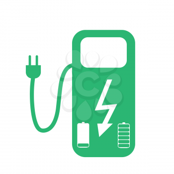 Concept Fuel Station for Electric cars on batteries. Vector Illustration. EPS10