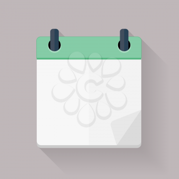 Calendar Flat Daily Icon Template. Vector Illustration Emblem. Element of Design for Decoration Office Documents and Applications. Logo of Day, Date, Time, Month and Holiday. EPS10