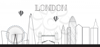 UK, Silhouette London city background. Vector Illustration EPS10