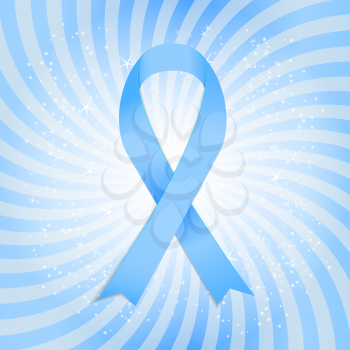 Prostate Cancer Awareness Blue Ribbon Vector Illustration EPS10