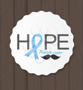 Prostate Cancer Awareness Blue Ribbon Vector Illustration EPS10