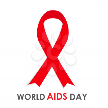 Red Ribon - Symbol of 21 December World AIDS Day Vector Illustration EPS10