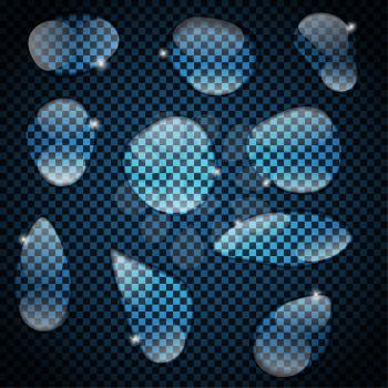 Realistic Water Drops Set On Transparent Background Vector Illustration EPS10