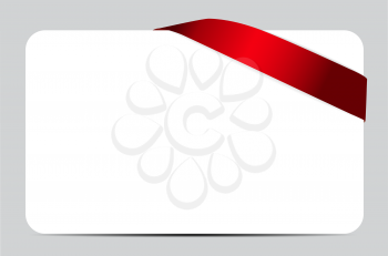 Gift Card with Red Ribbon. Vector illustration EPS10
