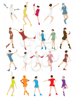 Silhouette of a Dancing Woman Vector Illustration EPS10