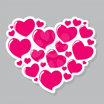 Love. Heart Form Sticker Vector Illustration EPS10