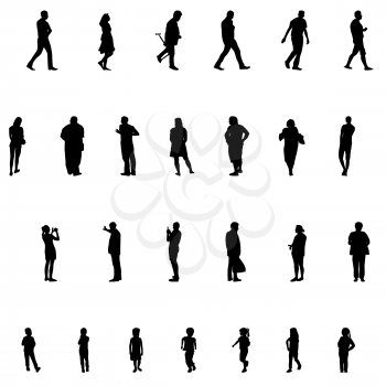 Set of People. Children, Adults and Seniors. Vector Illustration. EPS10