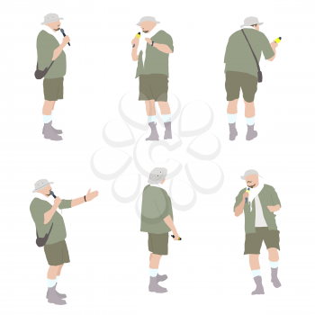 Set of Leading with a Microphone. Vector Illustration. EPS10