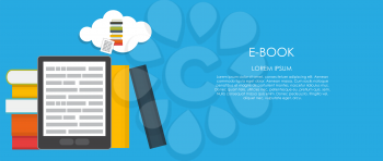 E-Book Vector illustration. Flat computing background. EPS10