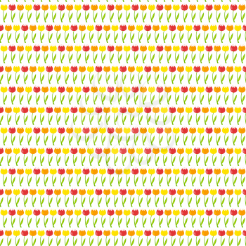 Floral Seamless Pattern Background with Tulips Vector Illustration EPS10