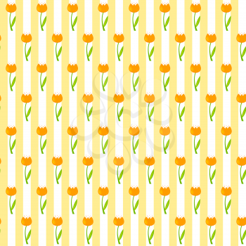 Floral Seamless Pattern Background with Tulips Vector Illustration EPS10