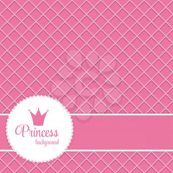 Pink Princess Crown Frame Vector Illustration. EPS10