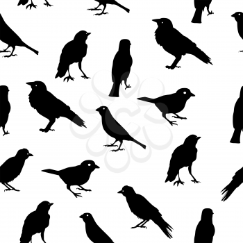 Birds Silhouettes Seamless Pattern Background Vector Illustration EPS10
