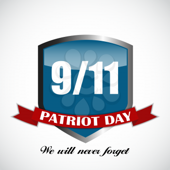 Patriot Day the 11/9 Label, We Will Never Forget  Vector Illustration EPS10