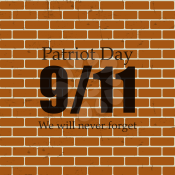 Patriot Day the 11/9 Label, We Will Never Forget  Vector Illustration EPS10