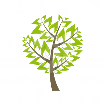 Beautiful Green Tree Icon on a White Background Vector Illustration. EPS10