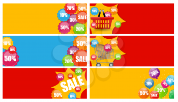Sale Banner Set with Place for Your Text. Vector Illustration EPS10