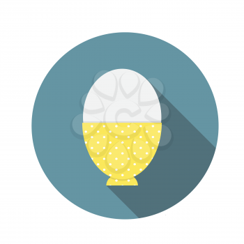 Soft-Boiled Egg Flat Icon with Long Shadow, Vector Illustration Eps10