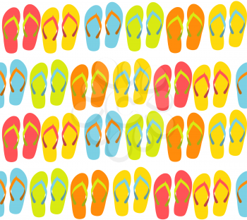 Beach Seamless Background with Flip Flops Vector Illustration EPS10