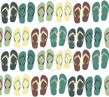 Beach Seamless Background with Flip Flops Vector Illustration EPS10