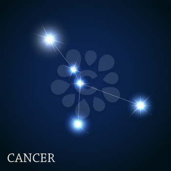 Cancer Zodiac Sign of the Beautiful Bright Stars Vector Illustration EPS10