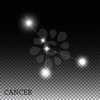 Cancer Zodiac Sign of the Beautiful Bright Stars Vector Illustration EPS10
