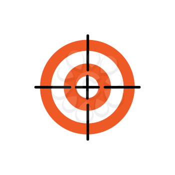 Line Icon with Flat Graphics Element of  Target Vector Illustration EPS10