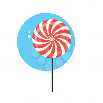 Line Icon with Flat Graphics Element of Sweet Candy Vector Illustration EPS10