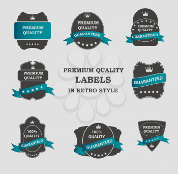 Vector Premium Quality Label Set in Retro Style EPS10