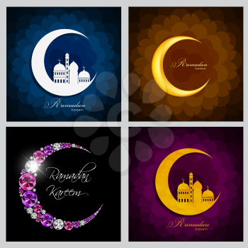 Ramadan Kareem Background Collection Set Design. Vector Illustration EPS10