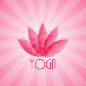 Lotus Flower Sign for Wellness, Spa and Yoga. Vector Illustration