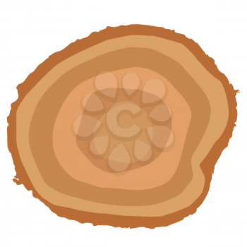 Stump. Muzzle. You can Determine the Age of the Tree. Vector Illustration.
